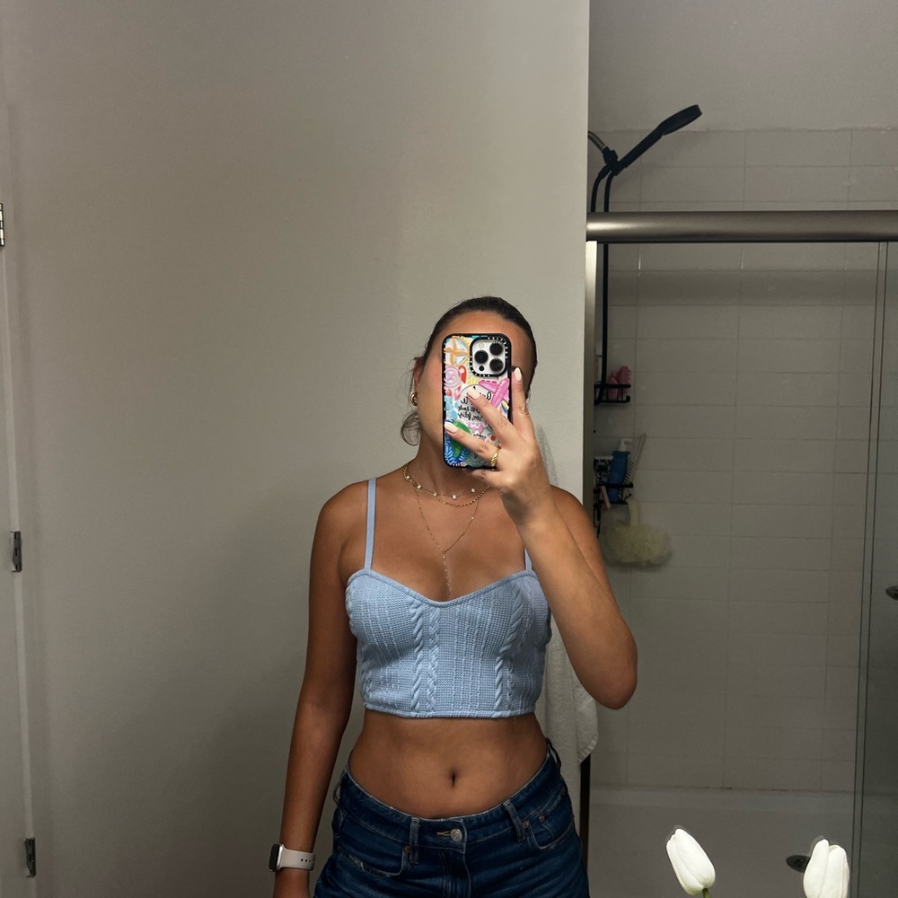 Zara Sky Blue Camisole Top